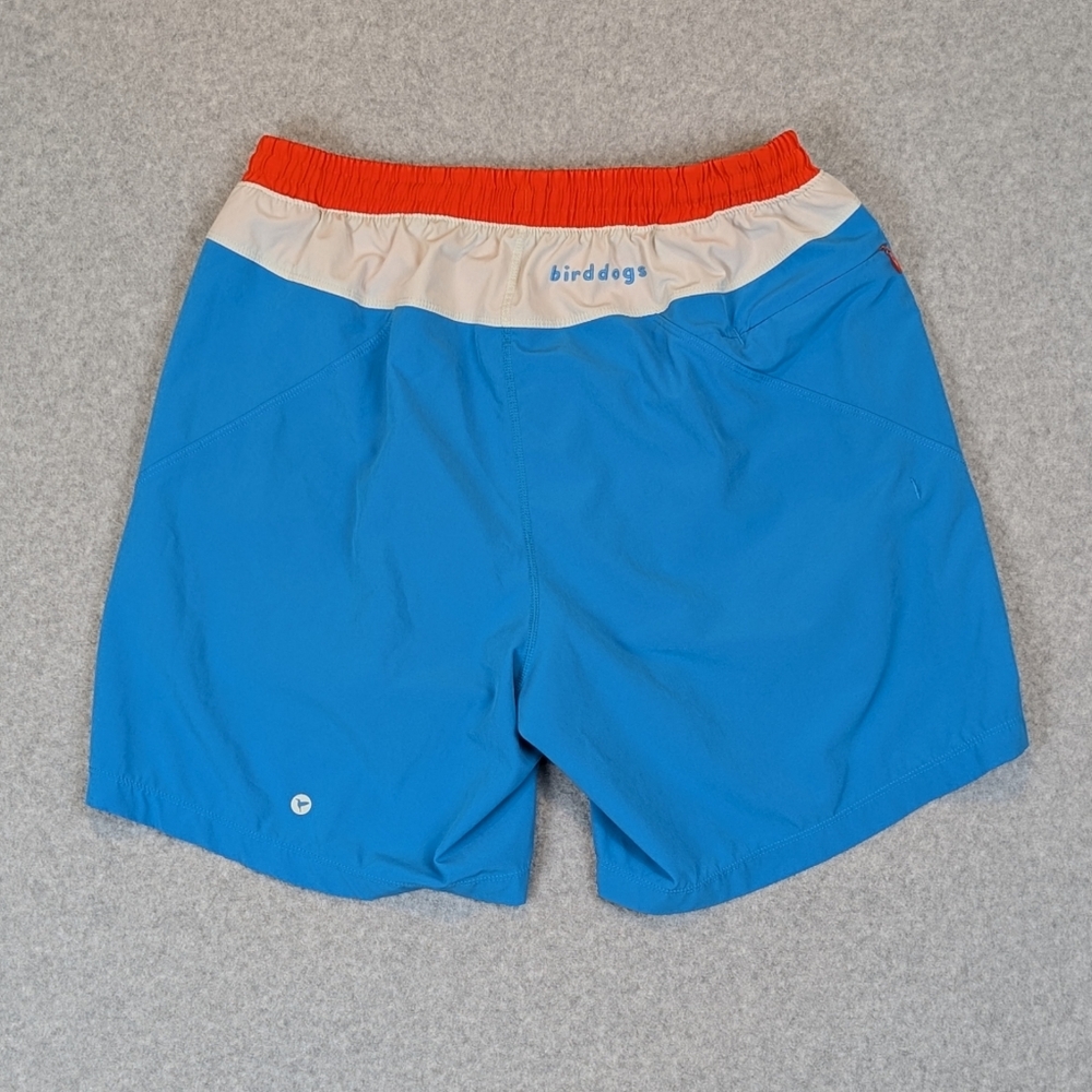 Birddogs Lined Gym Shorts Men's Large Classic 7" Blue Performance Liner Stretch